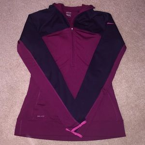Purple Quarter Zip Nike Pullover w/ Hood